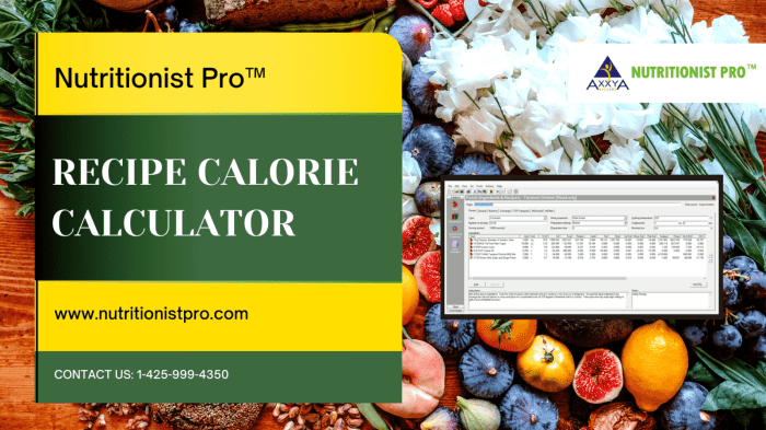 Calorie calculator recipe